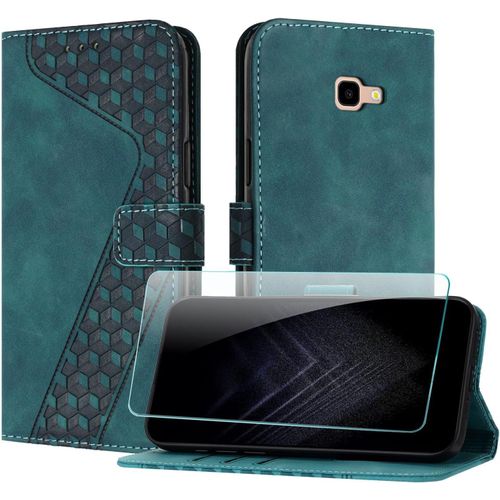 Coque Pour Samsung Galaxy A3 2017 / A320, Cuir Pochette De Portefeuille Avec Film De Protection D'ecran [Support] [Magnetique] Emplacements Cartes Pour Galaxy A320 - Vert