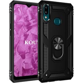 Coque Pour Samsung Galaxy A10s / M01s,Double Couche Renforcee Defense Bumper Tpu Silicone Antichoc Armure Housse Etui Avec Anneau Support Pour Samsung Galaxy A10s / M01s (Noir)