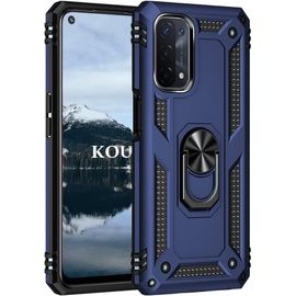 Coque Pour Oppo A54 5g/A74 5g/A93 5g,Double Couche Renforcee Defense Bumper Tpu Silicone Antichoc Armure Housse Etui Avec Anneau Support Pour Oppo A54 5g/A74 5g/A93 5g (Bleu)