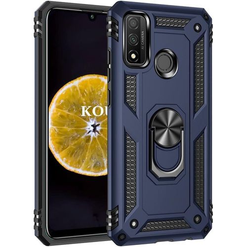 Coque Pour Huawei P Smart 2020,Double Couche Renforcee Defense Militaire Anti-Chute Bumper Tpu Silicone Antichoc Armure Housse Etui Avec Anneau Support Pour Huawei P Smart 2020 (Bleu)