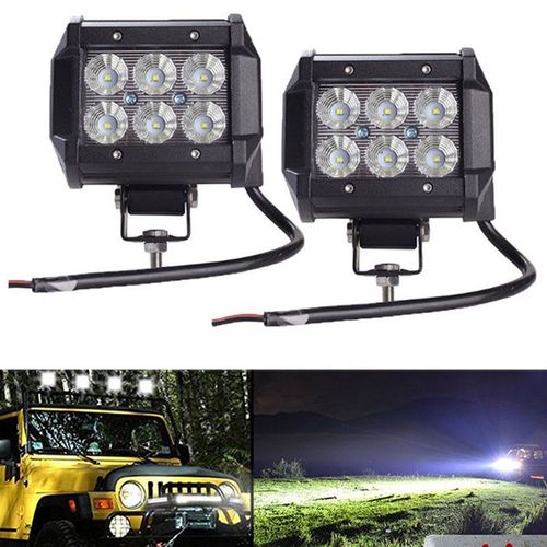 Barre Lumineuse Led 18w, 2 Pièces, Lampe De Travail 4 "", Pour Voiture, Moto, Tracteur, Bateau, Camion Tout Terrain, Nouveau