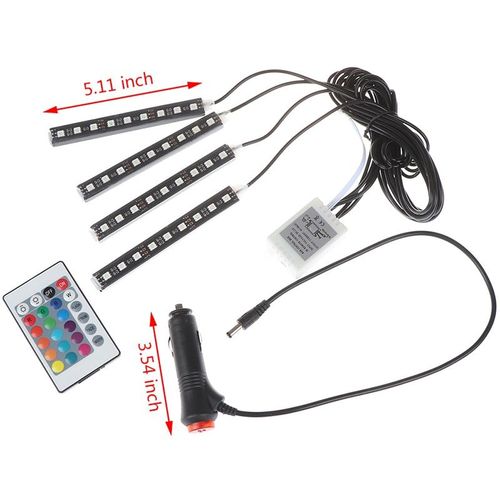 Lampe Led Rgb 1x4 Pour L'intérieur De La Voiture, Éclairage D'ambiance Décoratif, Panneau De Porte, Fibre Optique, Offre Spéciale