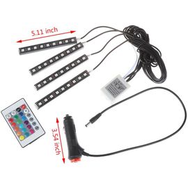 Lampe Led Rgb 1x4 Pour L'intérieur De La Voiture, Éclairage D'ambiance Décoratif, Panneau De Porte, Fibre Optique, Offre Spéciale