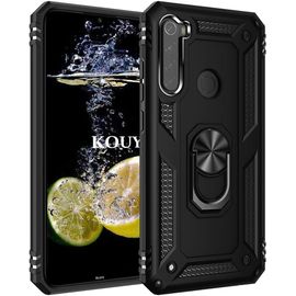 Coque Pour Xiaomi Redmi Note 8/Redmi Note 8 2021,Double Couche Renforcee Defense Bumper Tpu Silicone Armure Housse Etui Avec Anneau Support Pour Xiaomi Redmi Note 8/Redmi Note 8 2021 (Noir)