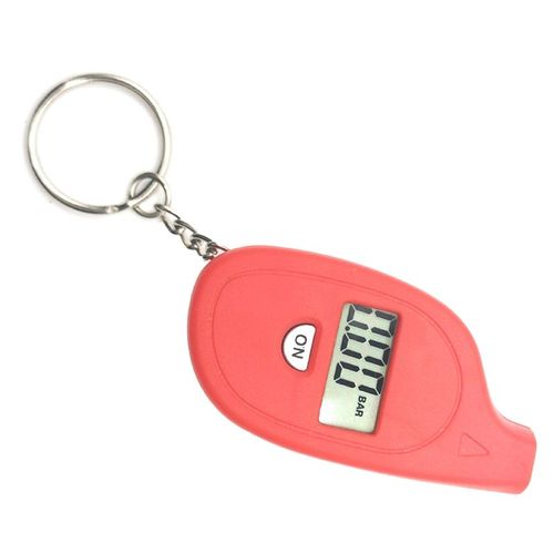 Manomètre De Pneu Avec Mini Porte Clés, Affichage Numérique Lcd, Testeur De Pression D'air, Alarme De Sécurité Pour Pneus De Voiture, Moto, 1 Pièce