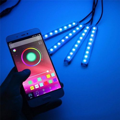 Lampe Led Néon Multicolore Sans Fil, Éclairage D'ambiance Décorative D'intérieur, Capteur Vocal, Contrôle Du Son Et De La Musique, Lumière De Voiture