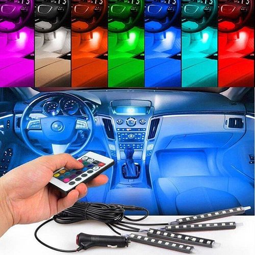 Chargeur Universel De Voiture 12v Led Coloré, Éclairage D'ambiance Décoratif Pour L'intérieur Du Sol, Accessoires De Voiture