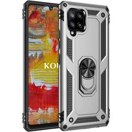 Coque Pour Samsung Galaxy A42 5g,Double Couche Renforcee Defense Militaire Anti-Chute Bumper Tpu Silicone Antichoc Armure Housse Etui Avec Anneau Support Pour Samsung Galaxy A42 5g (Argent)