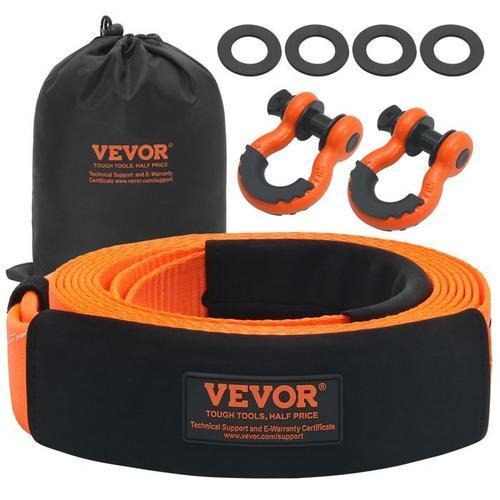 Sangle De Remorquage-Vevor-76,2 Mm X 6.1 M-Triple Boucle Renforcée-16329 Kg-Manchons De Protection-Sac De Rangement-Jeep Suv