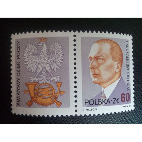Timbre Pologne Yt 3029 Emil Kalinski, Ministre Des Postes Et Télégraphes (1933-39) 1989 ( 100805 )