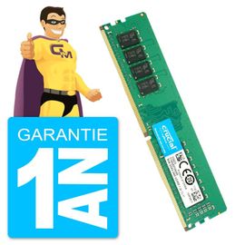 8Go RAM DDR4 PC4-19200U Crucial CT8G4DFD824A.C16FF DIMM PC Bureau