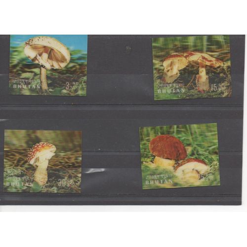 Bhoutan Timbres En Hologramme Les Champignons