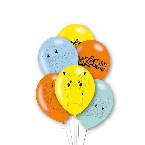 6 Ballons En Latex Pokémon Pikachu