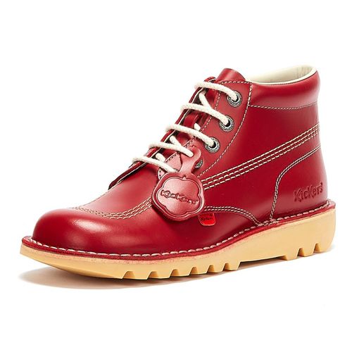 Kickers Kick Hi Bottes En Cuir Rouge Pour Homme - 42