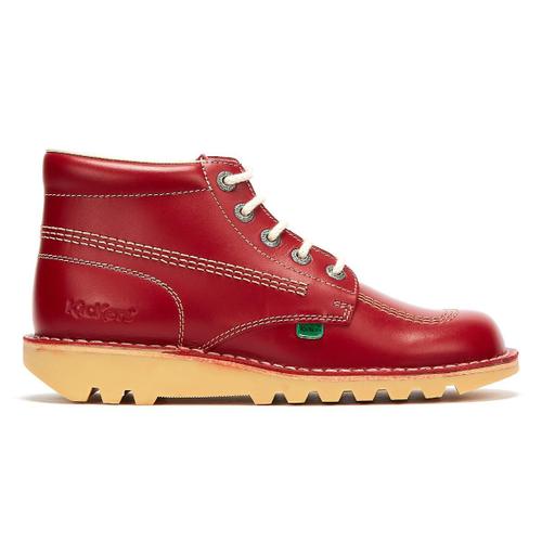 Kickers Kick Hi Bottes En Cuir Rouge Pour Homme - 43