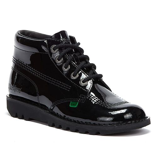 Kickers Kick Hi Bottes Vernies Noires Pour Femmes - 37