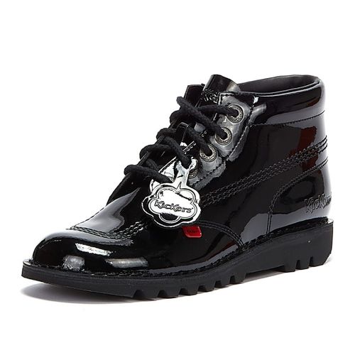 Kickers Kick Hi Bottes Vernies Noires Pour Femmes - 38