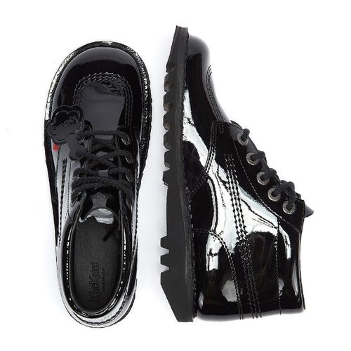 Kickers Kick Hi Bottes Vernies Noires Pour Femmes - 41