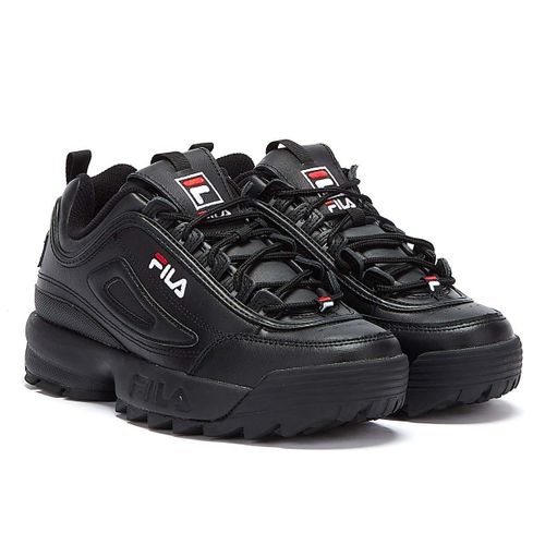 Fila Disruptor Ii Premium Black White Fila Red Trainers