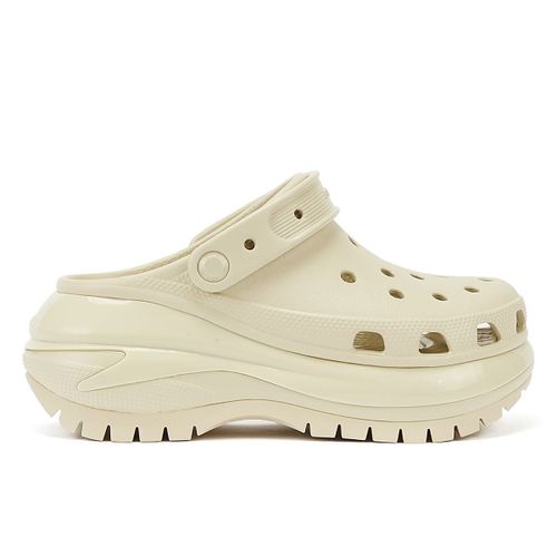 Crocs Sabots Classiques À Semelle Épaisse Mega Crush Pour Femmes Couleur Beige.