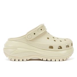 Crocs Sabots Classiques À Semelle Épaisse Mega Crush Pour Femmes Couleur Beige.