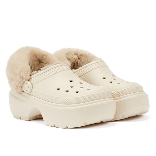 Crocs Sabots À Talons Compensés Pour Femmes Beige