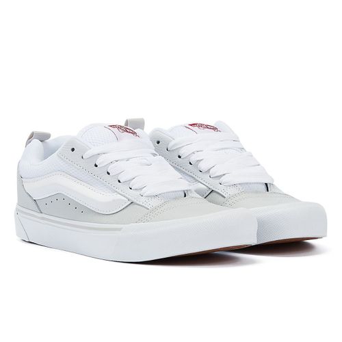 Vans Knu Skool Baskets De Skate Rétro En Cuir Blanc/Rouge - 40 1/2