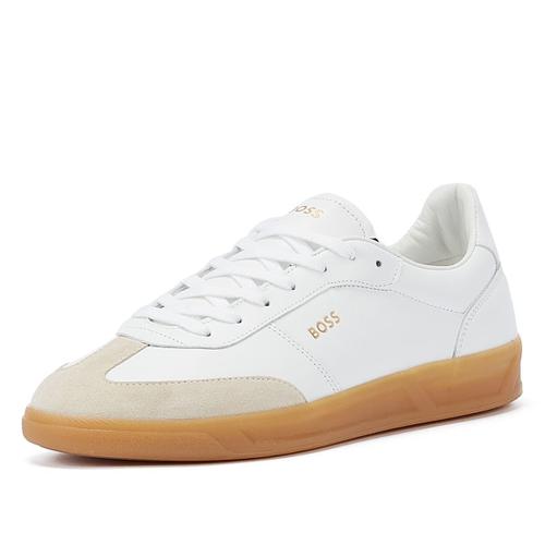 Boss Baskets De Tennis En Cuir Pour Homme De La Marque Brandon Blanches. - 41