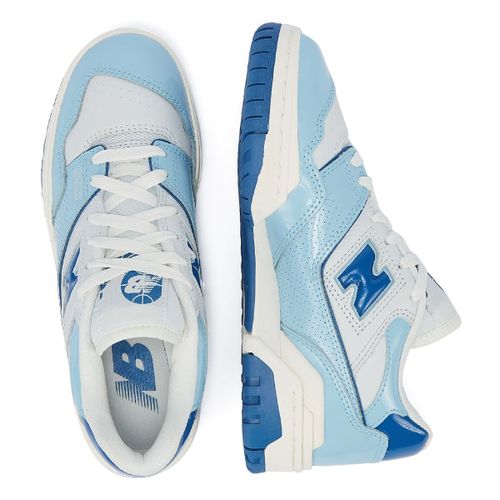 New Balance 550 Baskets Blanches/Bleues En Chrome Breveté - 40 1/2