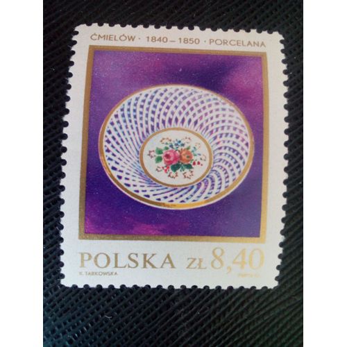 Timbre Pologne Yt 2561 Panier En Porcelaine, 1840 1981 ( 100805 )