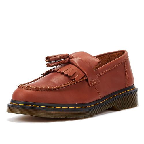 Dr. Martens Adrian Yellow Stitch Carrara Mens Saddle Tan Loafers - 42