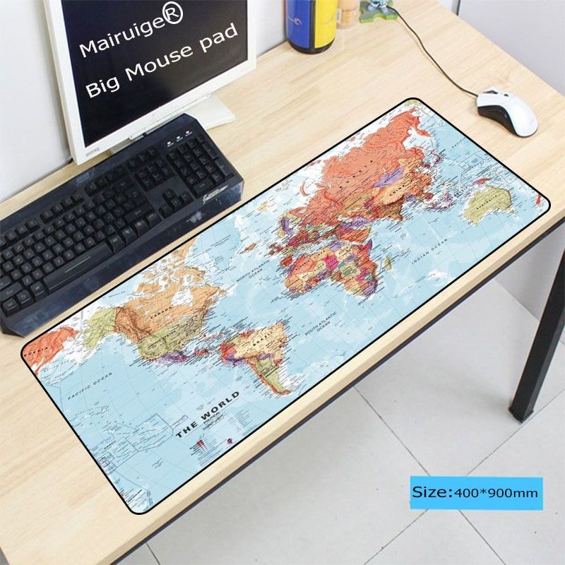 Mairuige ? grand tapis de souris lavable XXL, carte du monde souris d'ordinateur portable, en cao -300X700X2MM