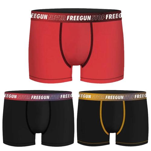 Sous Vêtement Boxer Freegun Lot De 3 Boxers Garcon Coton/Ea Unis Freegun Rouge