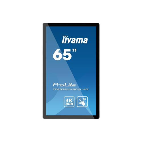 iiyama ProLite TF6539UHSC-B1AG - Classe de diagonale 65" écran LCD rétro-éclairé par LED - signalétique numérique interactive - avec écran tactile (multi-touches) - 4K UHD (2160p) 3840 x 2160 -...