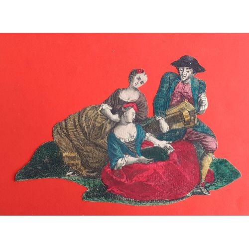 Chromo Découpis 11 X 7 Cm - Scene De Musique 18° Siècle