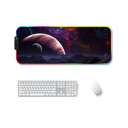 Grand tapis de souris RGB avec rétro éclairage Led, accessoire de Gamer en caoutchouc pour ordinateu -Vast sky-RGB 350 x 900 x 4 mm