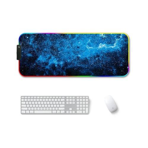 Grand tapis de souris RGB avec rétro éclairage Led, accessoire de Gamer en caoutchouc pour ordinateu -Starry sky-RGB 350 x 900 x 4 mm