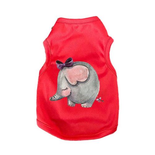 Red Elephant-S -Mignon Animal De Compagnie Chien Gilet Animal Modèle Chien Vêtements Été Doux Solide Couleur Impression Chien Vêteme