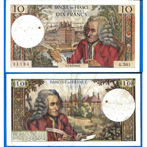 France 10 Francs 1969 Billet Voltaire Franc