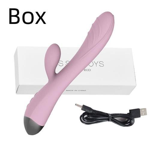 Vibromasseur Gode Pour Femmes Jouets Sexuels Pour Adultes Double Stimulateur Vibrant Masseur Clit - Pink With Box