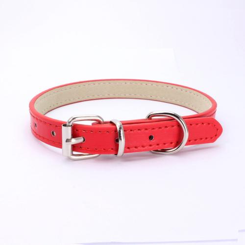 Rouge-Xs -Collier Pour Animaux De Compagnie Réglable En Cuir Pu Chien Chat Colliers Style Simple Sangle De Cou Pour Animaux De Compa