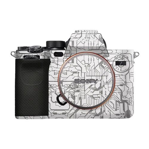 Mebont-Autocollant de protection pour appareil photo Sony A7IV,Alpha,7 figurines rondes,durable,anti-rayures,plus de couleurs en option - Type Circuit Line White-A7R4