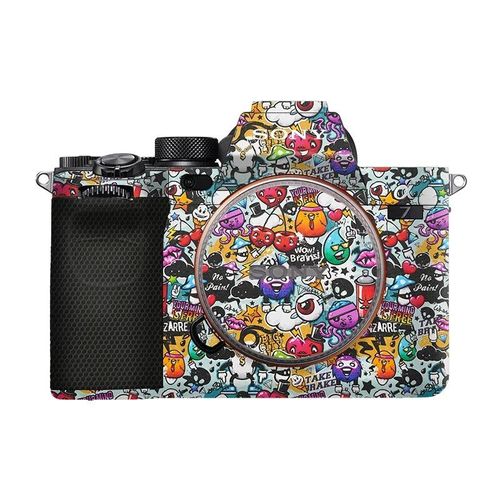 Mebont-Autocollant de protection pour appareil photo Sony A7IV,Alpha,7 figurines rondes,durable,anti-rayures,plus de couleurs en option - Type Graffiti White-A7R4