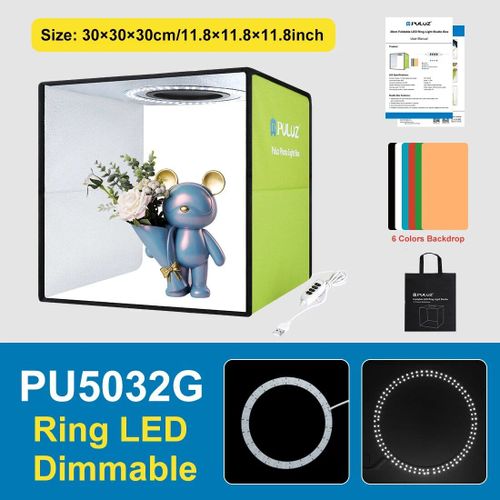 PULUZ-Mini boîte à lumière pour studio photo,kit de tente de prise de vue,6 toiles de fond,20cm,25cm,30cm,40cm - Type 30 cm Green