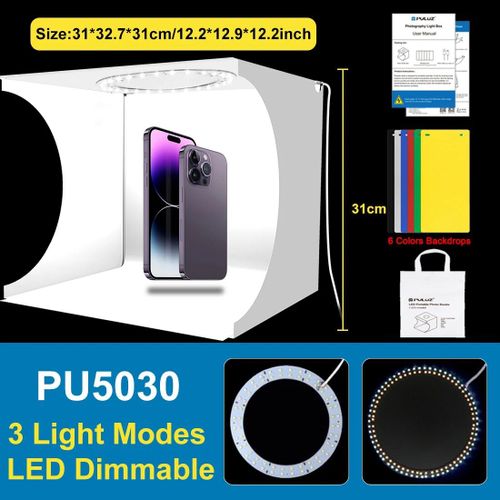 PULUZ-Mini boîte à lumière pour studio photo,kit de tente de prise de vue,6 toiles de fond,20cm,25cm,30cm,40cm - Type 30cm Ring lightBox