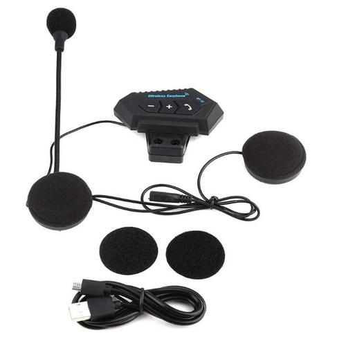 Kit Main Libre Moto, 1 Paire Casque Bluetooth de Moto BT Casque Haut-parleurs Soutien Appels Mains Libres