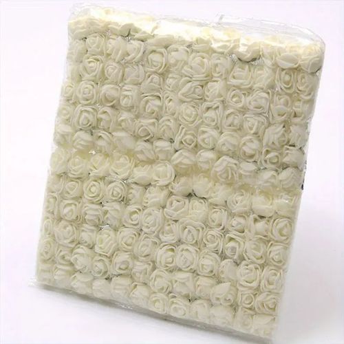 Mini Roses Rouges En Dentelle,144 Pièces/2cm,Têtes De Fleurs En Mousse,Bouquet Pour Mariage,Décoration De Maison,Scrapbooking,Bricolage,Couronne,Fleurs Artificielles - Type Milk White