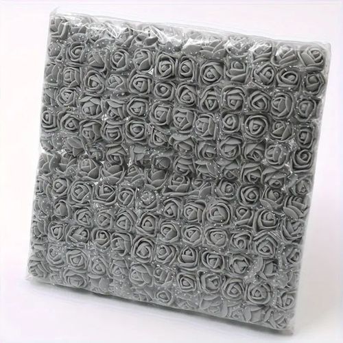 Mini Roses Rouges En Dentelle,144 Pièces/2cm,Têtes De Fleurs En Mousse,Bouquet Pour Mariage,Décoration De Maison,Scrapbooking,Bricolage,Couronne,Fleurs Artificielles - Type Grey