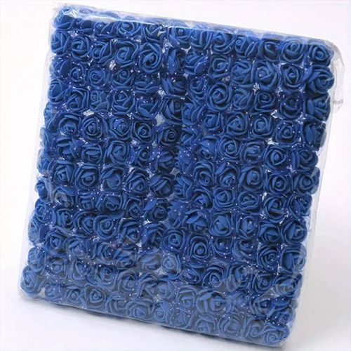 Mini Roses Rouges En Dentelle,144 Pièces/2cm,Têtes De Fleurs En Mousse,Bouquet Pour Mariage,Décoration De Maison,Scrapbooking,Bricolage,Couronne,Fleurs Artificielles - Type Royal Blue