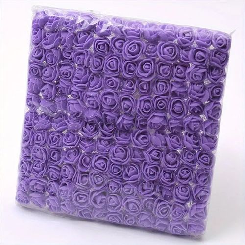 Mini Roses Rouges En Dentelle,144 Pièces/2cm,Têtes De Fleurs En Mousse,Bouquet Pour Mariage,Décoration De Maison,Scrapbooking,Bricolage,Couronne,Fleurs Artificielles - Type Purple